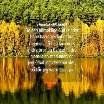 Picture 04 - 1 Mosebok 43:14 NORSK - Og den allmektige Gud la eder finne - Bible Verse Picture