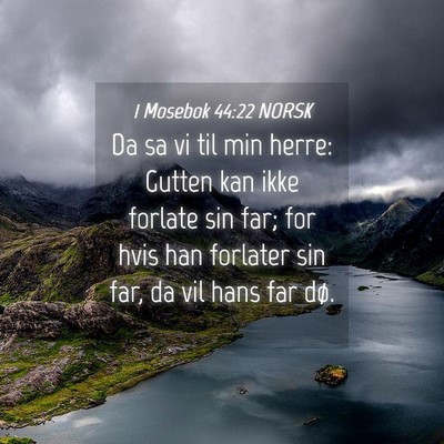Picture 04 - 1 Mosebok 44:22 NORSK - Da sa vi til min herre: Gutten kan ikke forlate - Bible Verse Picture