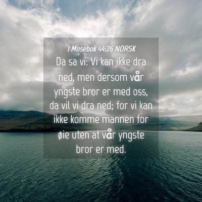 Picture 04 - 1 Mosebok 44:26 NORSK - Da sa vi: Vi kan ikke dra ned, men dersom vår - Bible Verse Picture
