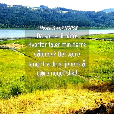 Picture 04 - 1 Mosebok 44:7 NORSK - Da sa de til ham: Hvorfor taler min herre - Bible Verse Picture