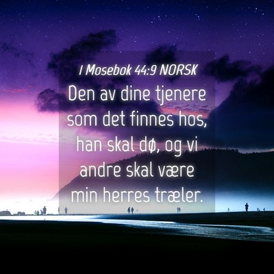 Picture 04 - 1 Mosebok 44:9 NORSK - Den av dine tjenere som det finnes hos, han skal - Bible Verse Picture