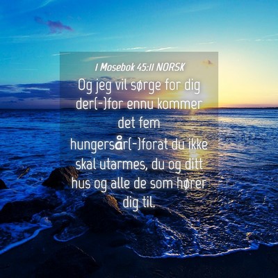 Picture 04 - 1 Mosebok 45:11 NORSK - Og jeg vil sørge for dig der(-)for ennu kommer - Bible Verse Picture