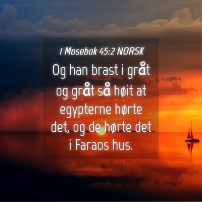 Picture 04 - 1 Mosebok 45:2 NORSK - Og han brast i gråt og gråt så høit at - Bible Verse Picture