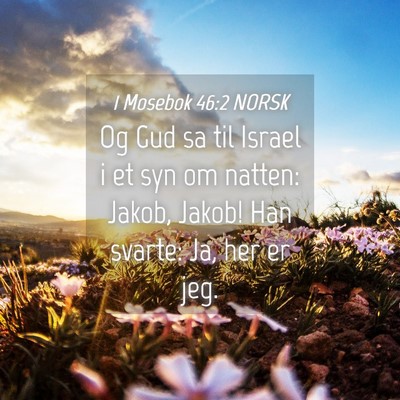 Picture 04 - 1 Mosebok 46:2 NORSK - Og Gud sa til Israel i et syn om natten: Jakob, - Bible Verse Picture