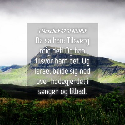 Picture 04 - 1 Mosebok 47:31 NORSK - Da sa han: Tilsverg mig det! Og han tilsvor ham - Bible Verse Picture