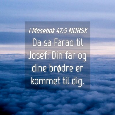 Picture 04 - 1 Mosebok 47:5 NORSK - Da sa Farao til Josef: Din far og dine brødre er - Bible Verse Picture