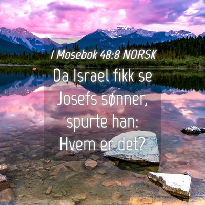 Picture 04 - 1 Mosebok 48:8 NORSK - Da Israel fikk se Josefs sønner, spurte han: - Bible Verse Picture
