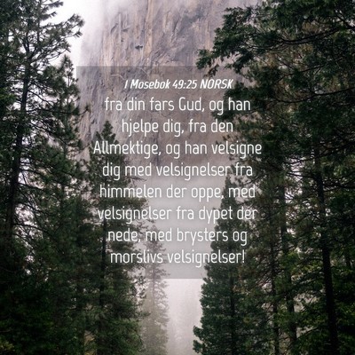 Picture 04 - 1 Mosebok 49:25 NORSK - fra din fars Gud, og han hjelpe dig, fra den - Bible Verse Picture