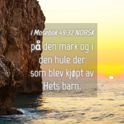 Picture 04 - 1 Mosebok 49:32 NORSK - på den mark og i den hule der som blev kjøpt av - Bible Verse Picture
