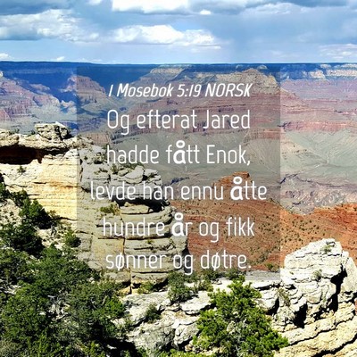Picture 04 - 1 Mosebok 5:19 NORSK - Og efterat Jared hadde fått Enok, levde han ennu - Bible Verse Picture