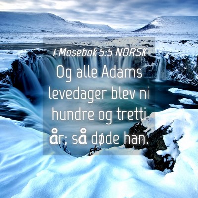 Picture 04 - 1 Mosebok 5:5 NORSK - Og alle Adams levedager blev ni hundre og tretti - Bible Verse Picture