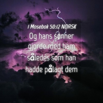 Picture 04 - 1 Mosebok 50:12 NORSK - Og hans sønner gjorde med ham således som han - Bible Verse Picture