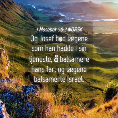 Picture 04 - 1 Mosebok 50:2 NORSK - Og Josef bød lægene som han hadde i sin - Bible Verse Picture