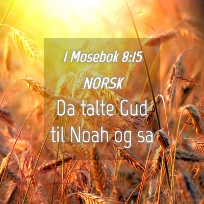 Picture 04 - 1 Mosebok 8:15 NORSK - Da talte Gud til Noah og - Bible Verse Picture
