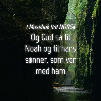Picture 04 - 1 Mosebok 9:8 NORSK - Og Gud sa til Noah og til hans sønner, som var - Bible Verse Picture