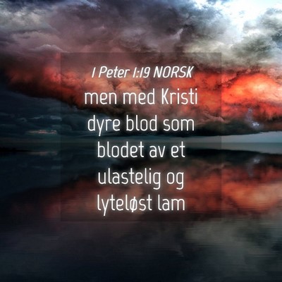 Picture 04 - 1 Peter 1:19 NORSK - men med Kristi dyre blod som blodet av et - Bible Verse Picture