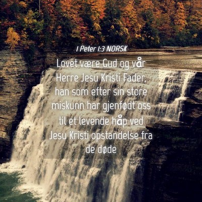 Picture 04 - 1 Peter 1:3 NORSK - Lovet være Gud og vår Herre Jesu Kristi Fader, - Bible Verse Picture