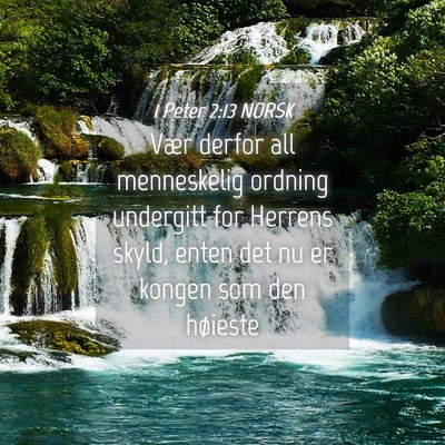 Picture 04 - 1 Peter 2:13 NORSK - Vær derfor all menneskelig ordning undergitt for - Bible Verse Picture