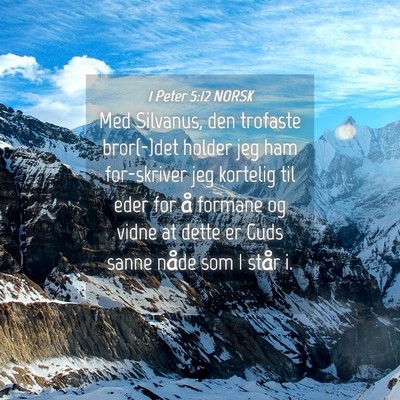 Picture 04 - 1 Peter 5:12 NORSK - Med Silvanus, den trofaste bror(-)det holder jeg - Bible Verse Picture
