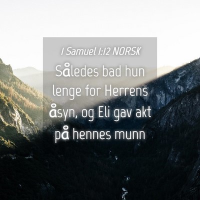 Picture 04 - 1 Samuel 1:12 NORSK - Således bad hun lenge for Herrens åsyn, og Eli - Bible Verse Picture