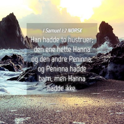 Picture 04 - 1 Samuel 1:2 NORSK - Han hadde to hustruer; den ene hette Hanna og den - Bible Verse Picture