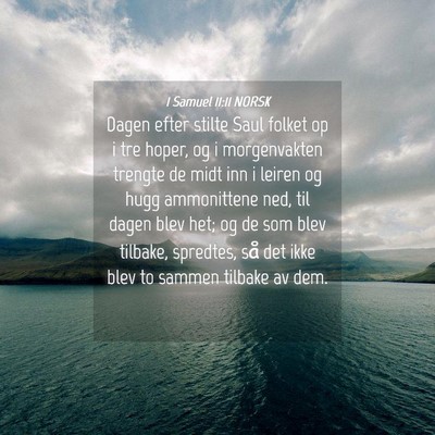 Picture 04 - 1 Samuel 11:11 NORSK - Dagen efter stilte Saul folket op i tre hoper, og - Bible Verse Picture