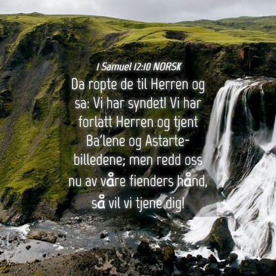 Picture 04 - 1 Samuel 12:10 NORSK - Da ropte de til Herren og sa: Vi har syndet! Vi - Bible Verse Picture