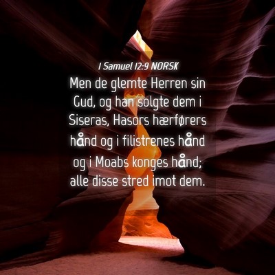 Picture 04 - 1 Samuel 12:9 NORSK - Men de glemte Herren sin Gud, og han solgte dem i - Bible Verse Picture
