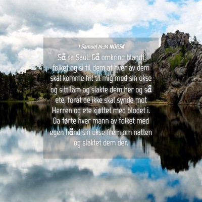 Picture 04 - 1 Samuel 14:34 NORSK - Så sa Saul: Gå omkring blandt folket og si til - Bible Verse Picture