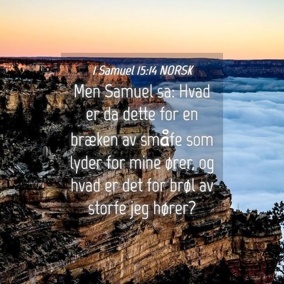 Picture 04 - 1 Samuel 15:14 NORSK - Men Samuel sa: Hvad er da dette for en bræken av - Bible Verse Picture