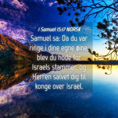 Picture 04 - 1 Samuel 15:17 NORSK - Samuel sa: Da du var ringe i dine egne øine, - Bible Verse Picture