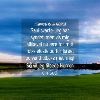 Picture 04 - 1 Samuel 15:30 NORSK - Saul svarte: Jeg har syndet, men vis mig - Bible Verse Picture