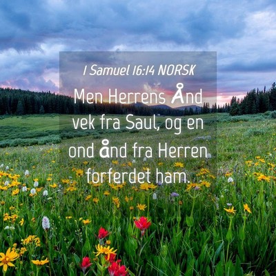 Picture 04 - 1 Samuel 16:14 NORSK - Men Herrens Ånd vek fra Saul, og en ond ånd fra - Bible Verse Picture