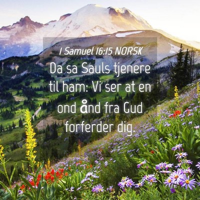 Picture 04 - 1 Samuel 16:15 NORSK - Da sa Sauls tjenere til ham: Vi ser at en ond - Bible Verse Picture