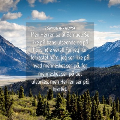 Picture 04 - 1 Samuel 16:7 NORSK - Men Herren sa til Samuel: Se ikke på hans - Bible Verse Picture