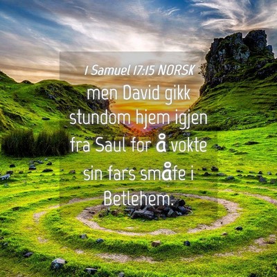 Picture 04 - 1 Samuel 17:15 NORSK - men David gikk stundom hjem igjen fra Saul for å - Bible Verse Picture