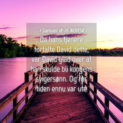 Picture 04 - 1 Samuel 18:26 NORSK - Da hans tjenere fortalte David dette, var David - Bible Verse Picture