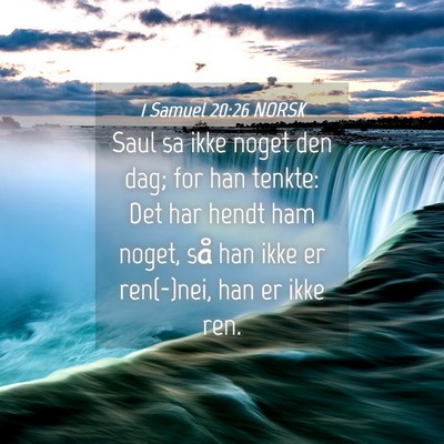 Picture 04 - 1 Samuel 20:26 NORSK - Saul sa ikke noget den dag; for han tenkte: Det - Bible Verse Picture