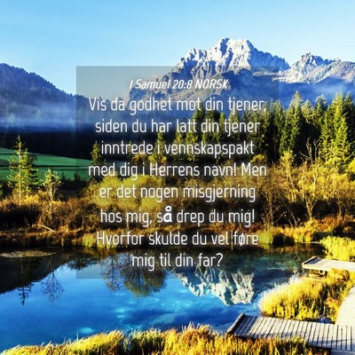 Picture 04 - 1 Samuel 20:8 NORSK - Vis da godhet mot din tjener, siden du har latt - Bible Verse Picture