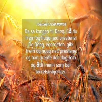 Picture 04 - 1 Samuel 22:18 NORSK - Da sa kongen til Doeg: Gå du frem og hugg ned - Bible Verse Picture