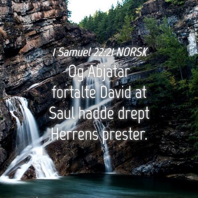 Picture 04 - 1 Samuel 22:21 NORSK - Og Abjatar fortalte David at Saul hadde drept - Bible Verse Picture