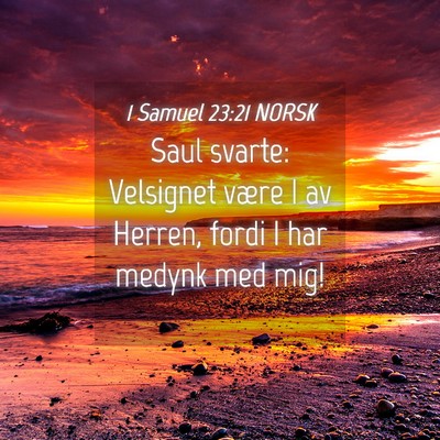 Picture 04 - 1 Samuel 23:21 NORSK - Saul svarte: Velsignet være I av Herren, fordi I - Bible Verse Picture