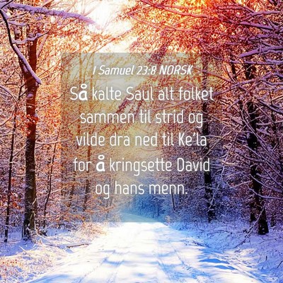 Picture 04 - 1 Samuel 23:8 NORSK - Så kalte Saul alt folket sammen til strid og - Bible Verse Picture