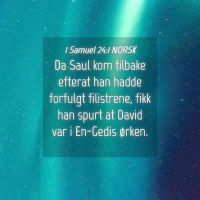 Picture 04 - 1 Samuel 24:1 NORSK - Da Saul kom tilbake efterat han hadde forfulgt - Bible Verse Picture