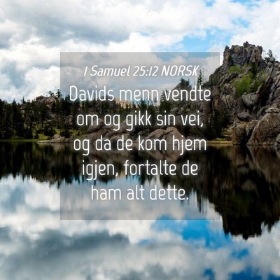 Picture 04 - 1 Samuel 25:12 NORSK - Davids menn vendte om og gikk sin vei, og da de - Bible Verse Picture