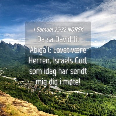 Picture 04 - 1 Samuel 25:32 NORSK - Da sa David til Abiga'l: Lovet være Herren, - Bible Verse Picture