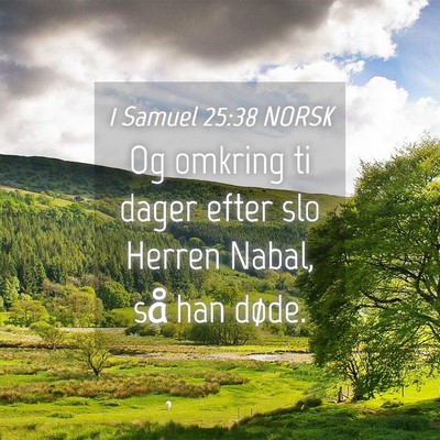 Picture 04 - 1 Samuel 25:38 NORSK - Og omkring ti dager efter slo Herren Nabal, så - Bible Verse Picture