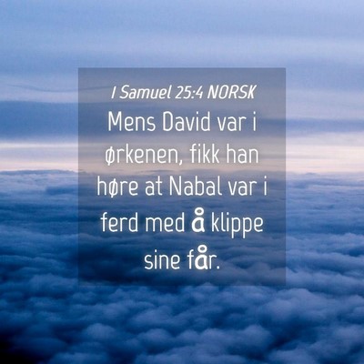 Picture 04 - 1 Samuel 25:4 NORSK - Mens David var i ørkenen, fikk han høre at - Bible Verse Picture
