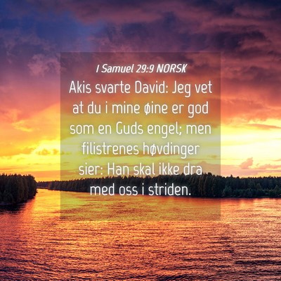 Picture 04 - 1 Samuel 29:9 NORSK - Akis svarte David: Jeg vet at du i mine øine er - Bible Verse Picture