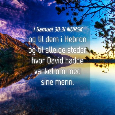 Picture 04 - 1 Samuel 30:31 NORSK - og til dem i Hebron og til alle de steder hvor - Bible Verse Picture